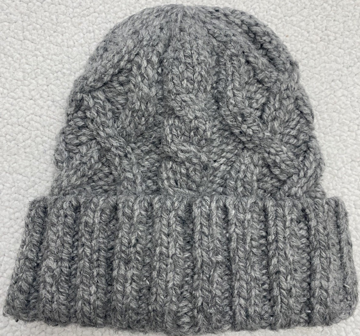 american eagle Cable Knit Beanie Gray Adult One Size Acrylic Blend B19
