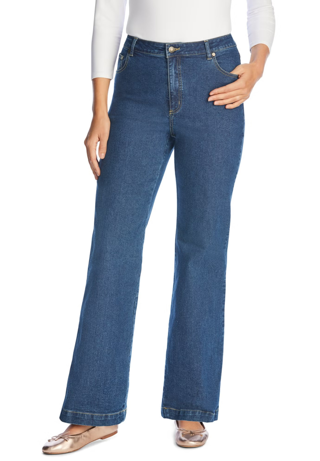 Woman Within Women’s Plus Size Wide Leg Stretch Jean