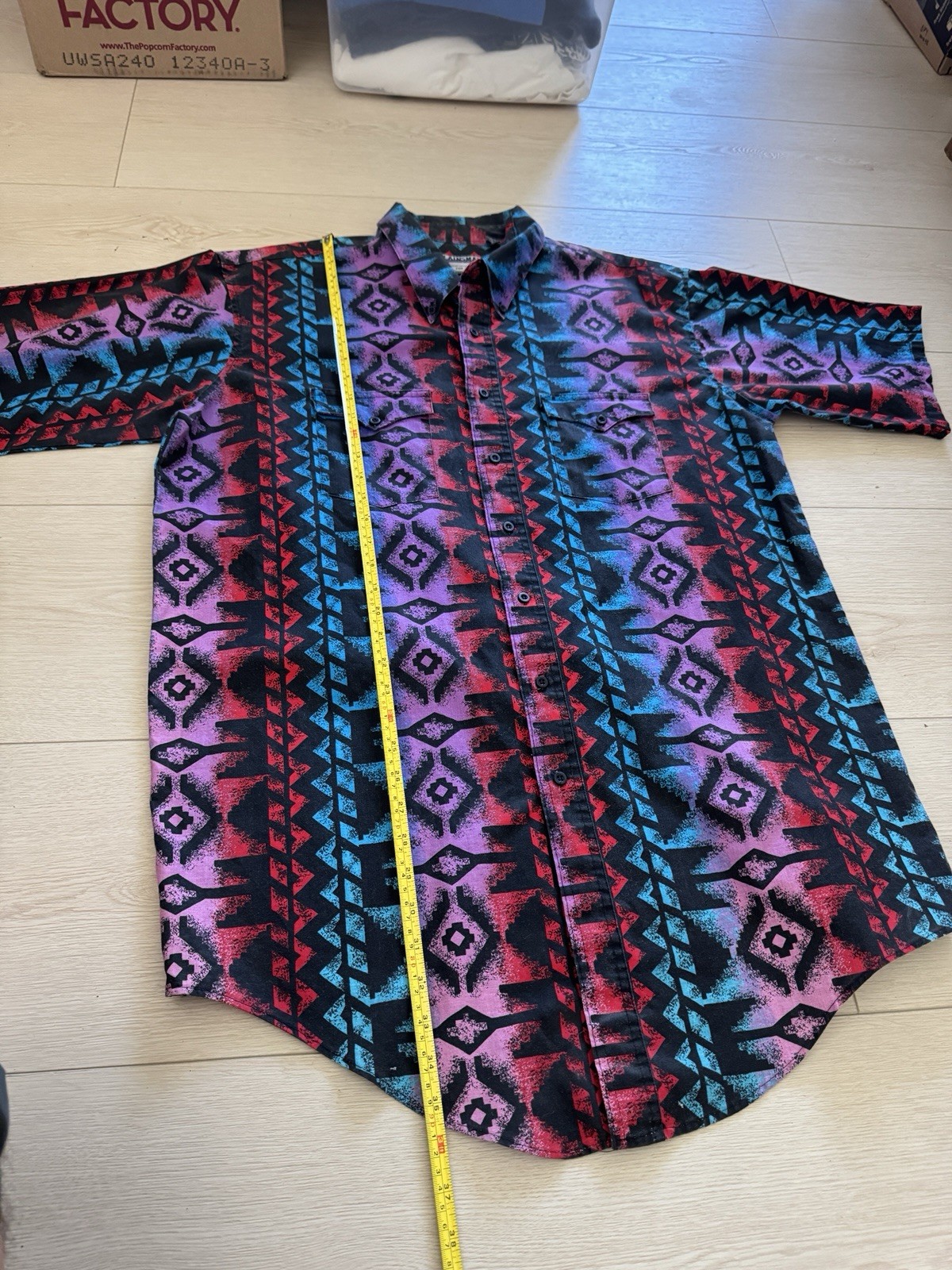 Vintage Plainsman Southwest Short Sleeve Cowboy Western Shirt 90s