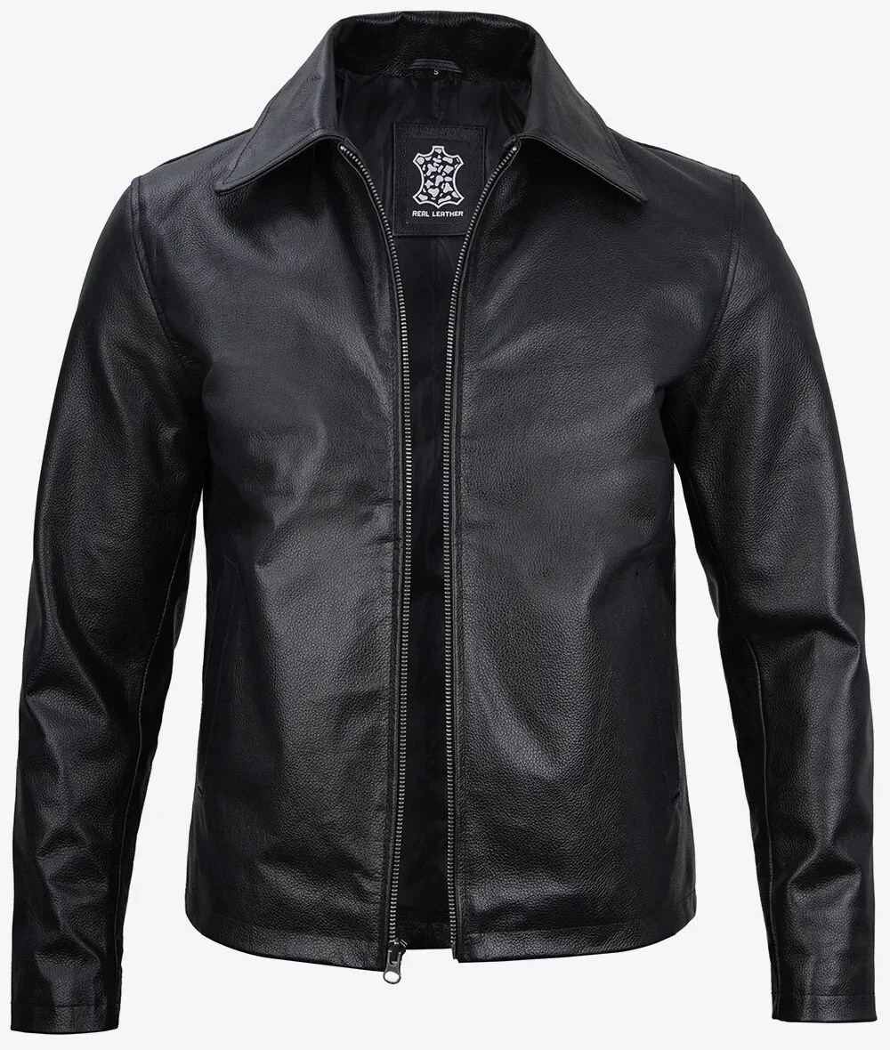 Men’s New Stylish Moto Racer Biker Bomber Genuine Cowhide Black Leather Jacket