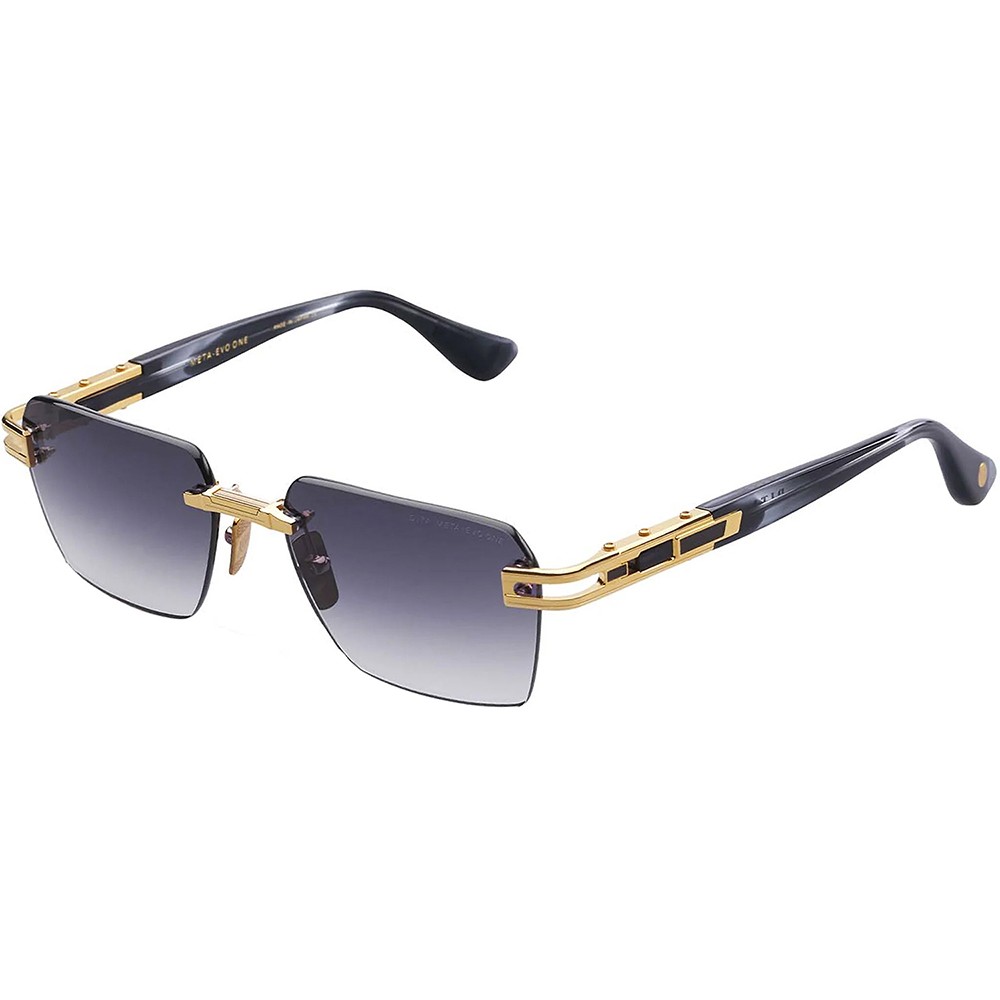 Dita META-EVO ONE DT DTS147 A-01 Yellow Gold/Ink Swirl Metal Sunglasses Grey