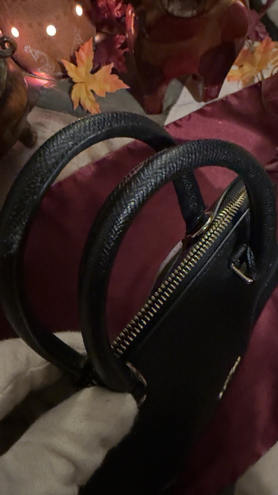 Small Coach Black Crossgrain Leather SIERRA Satchel Hand Bag Tote