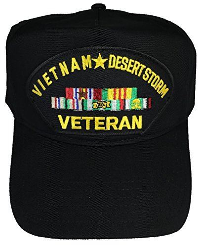 VIETNAM DESERT STORM VETERAN W/ CAMPAIGN RIBBONS HAT CAP ODS GULF WAR NAM IRAQ