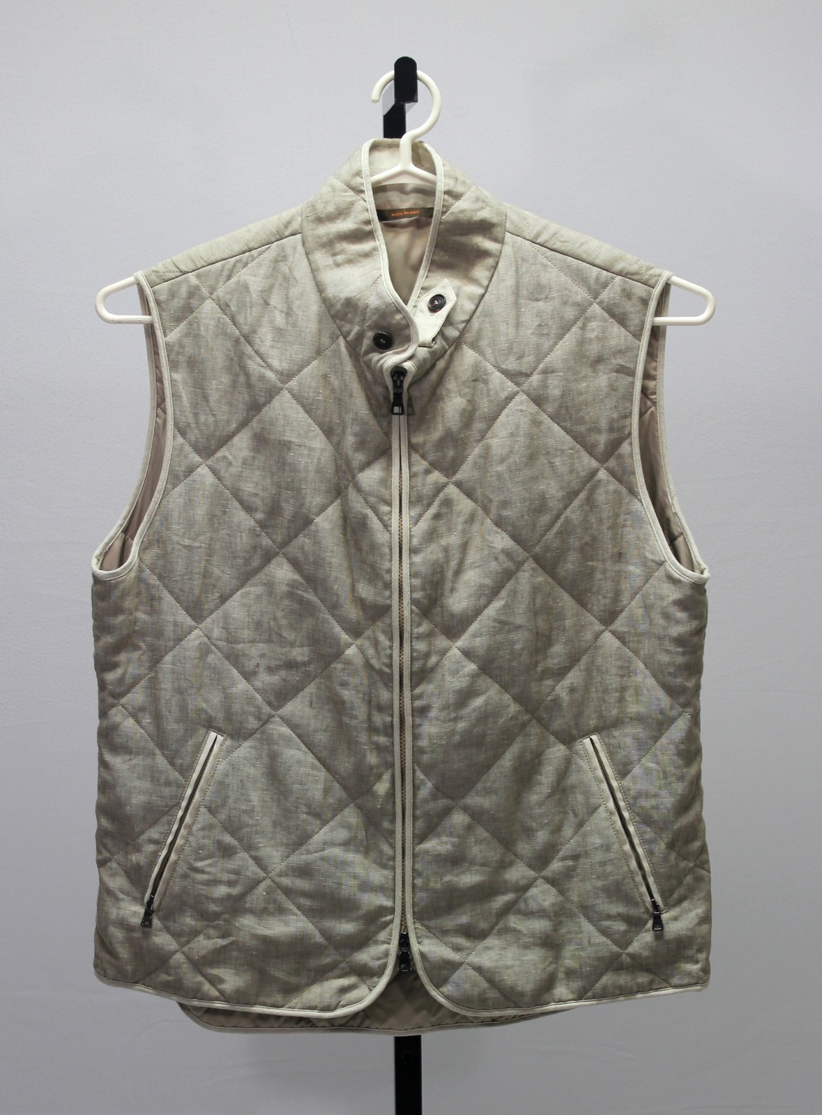 Waterville Quilted Linen Zip Vest Size 58
