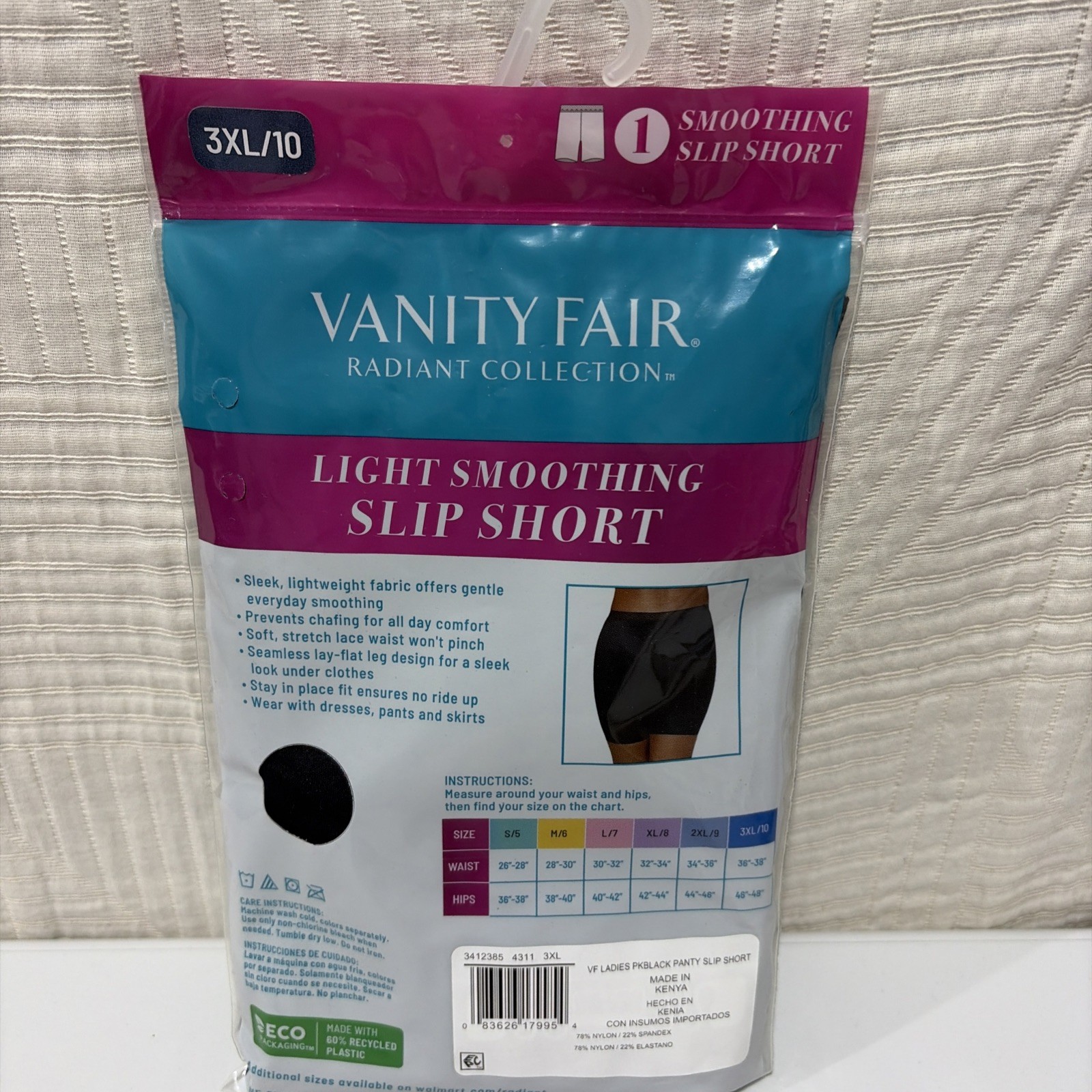 Vanity Fair radiant collection light smoothing slip short 3XL/10 black