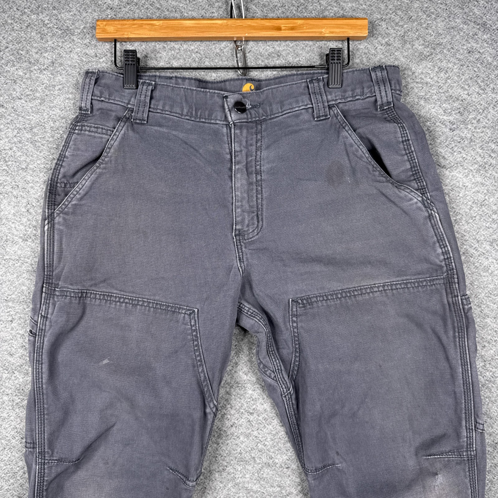 Vintage Carhartt Pants Mens 32×30 Grey Double Knee Work Canvas 102802-029