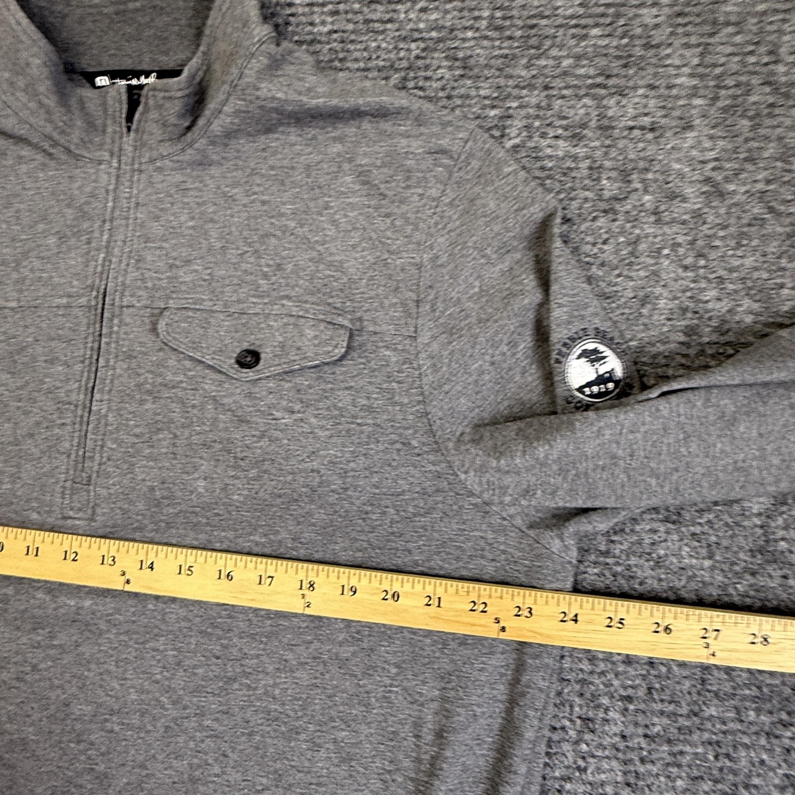 Travis Mathew Pullover Mens XL Gray Pebble Beach Golf Quarter Zip Performance