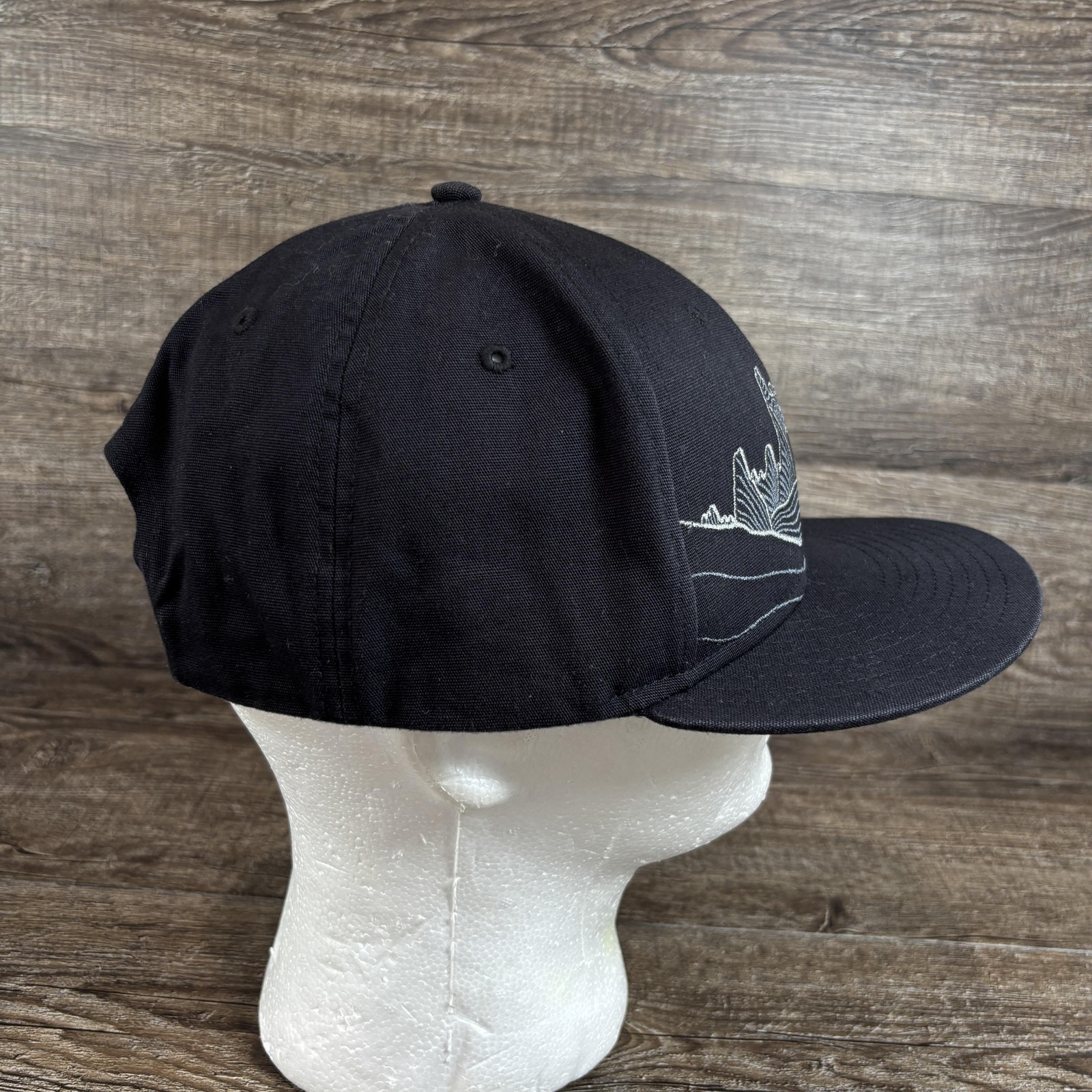 Patagonia Roger That Hat Snap Back Men’s Black Mountain Graphic Embroidered Rare