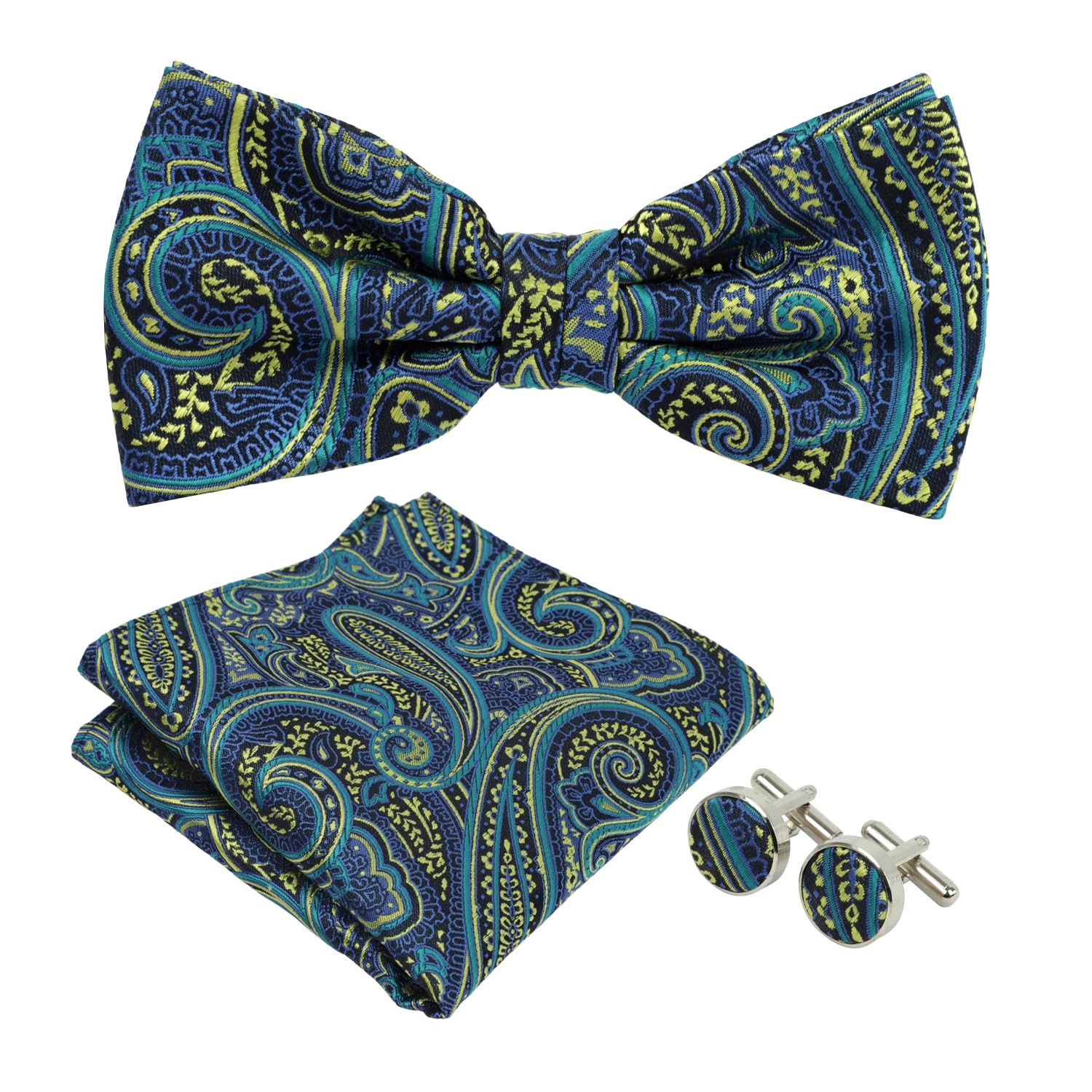 LEHOMU Mens Paisley Bow Tie 4.92×2.36 inches (12.5x6cm), Color-29