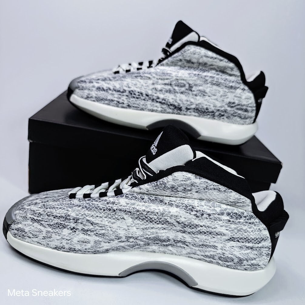 Adidas US 11.5 Men’s White Black Silver Snakeskin Rare Retro Crazy 1 GY2405 NIB