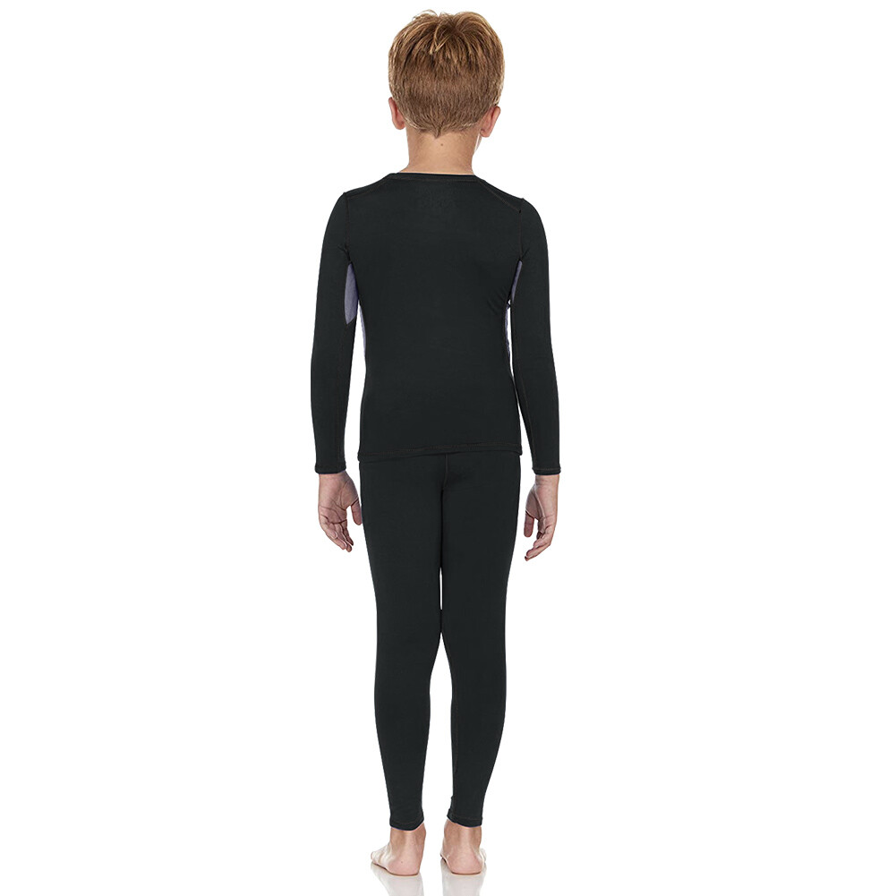 Boy’s Winter Fleece Lined Thermal Underwear Set Long Johns Top Bottom Soft Warm