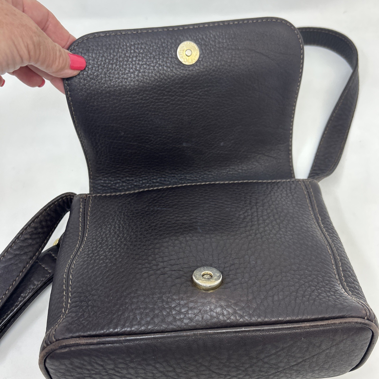 VTG Coach Sonoma Pebbled Leather Bag Purse 4929 Dark Brown Small Full Flap