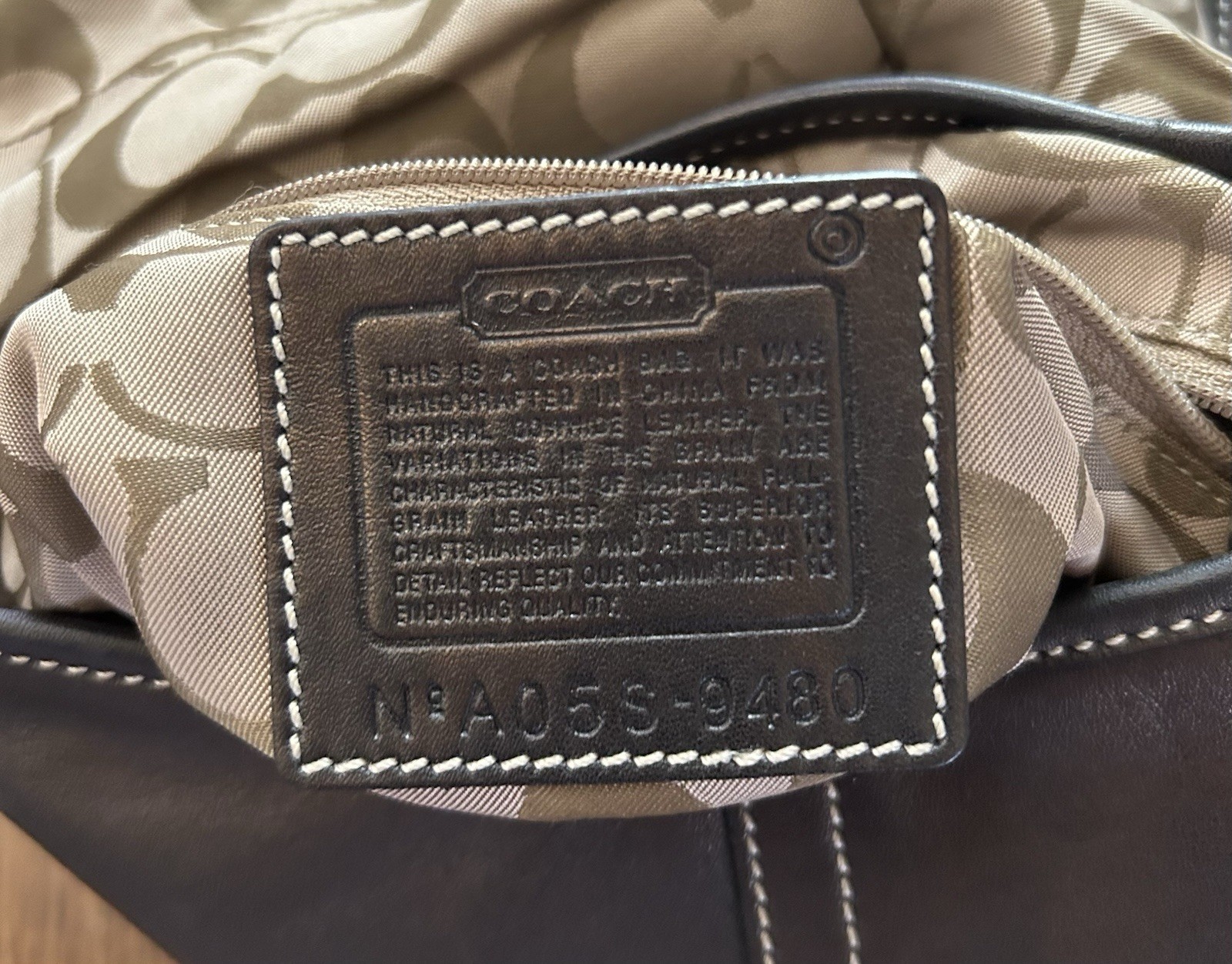 Coach #9480 Black Leather SoHo Shoulder Cross Body Bag, hang tag