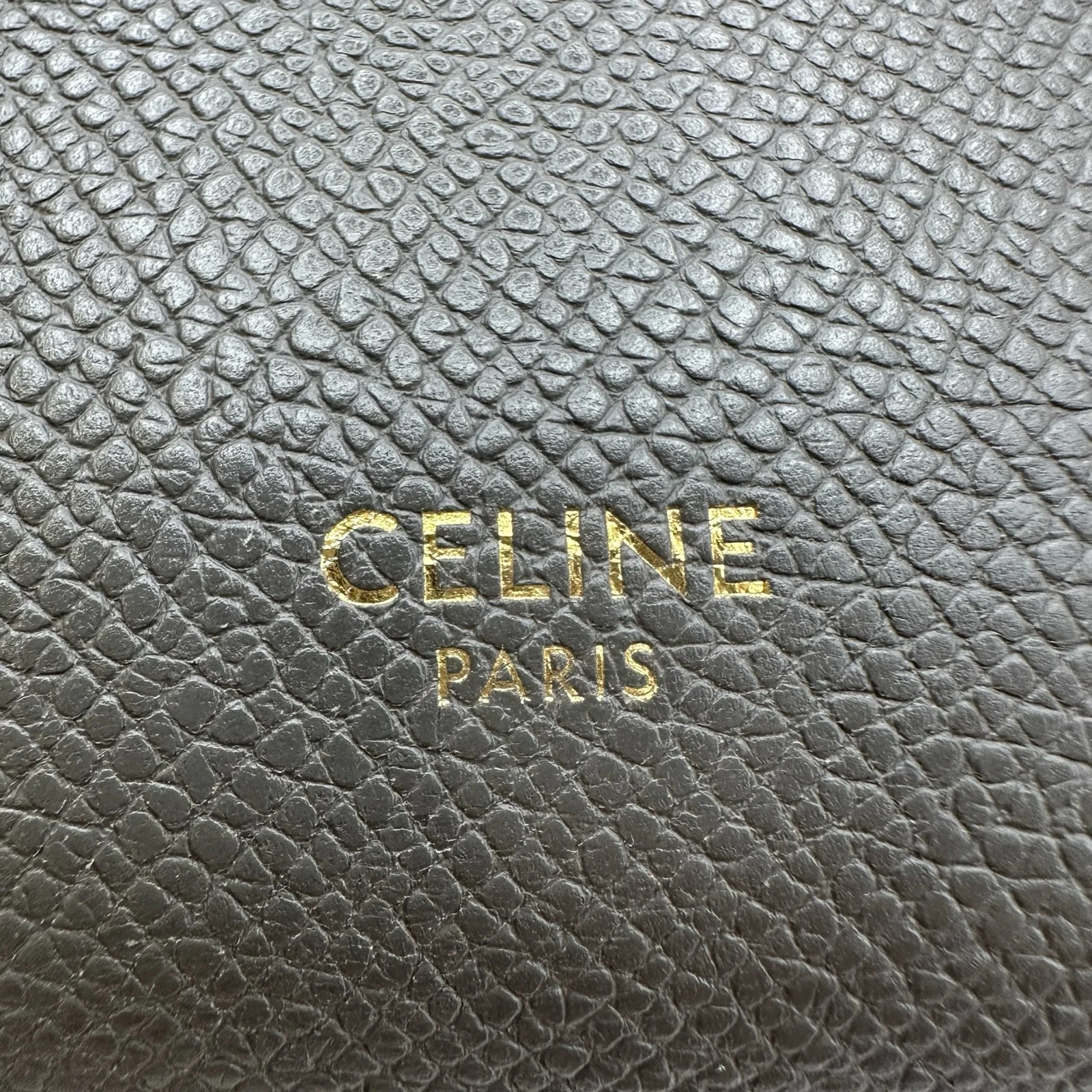 CELINE Belt Bag Nano Gray Leather Shoulder Bag 189003 #OKB9044