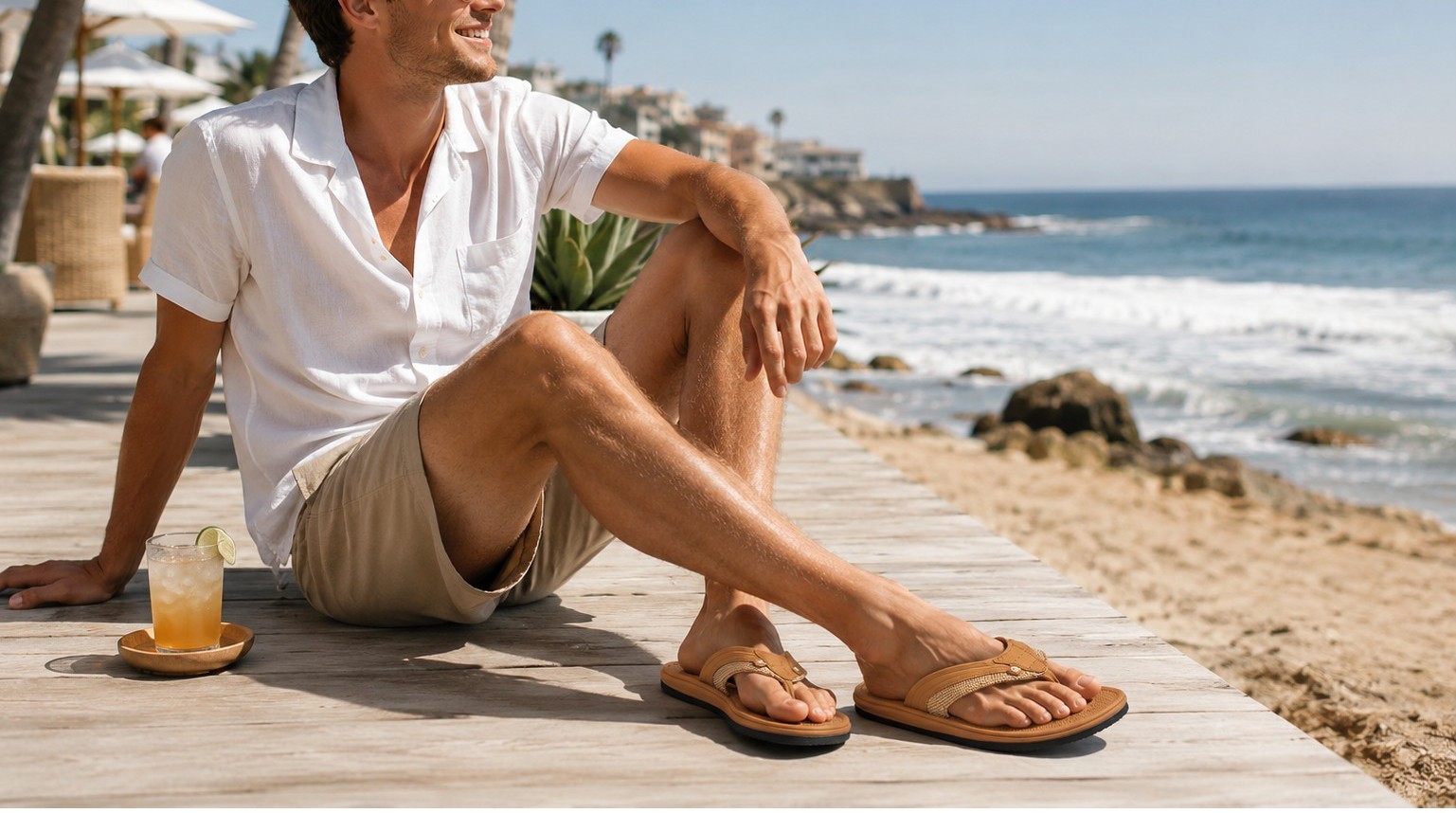 Men’s Premium Comfort Beach & Resort Sandals – Cushioned Footbed, Arch Support