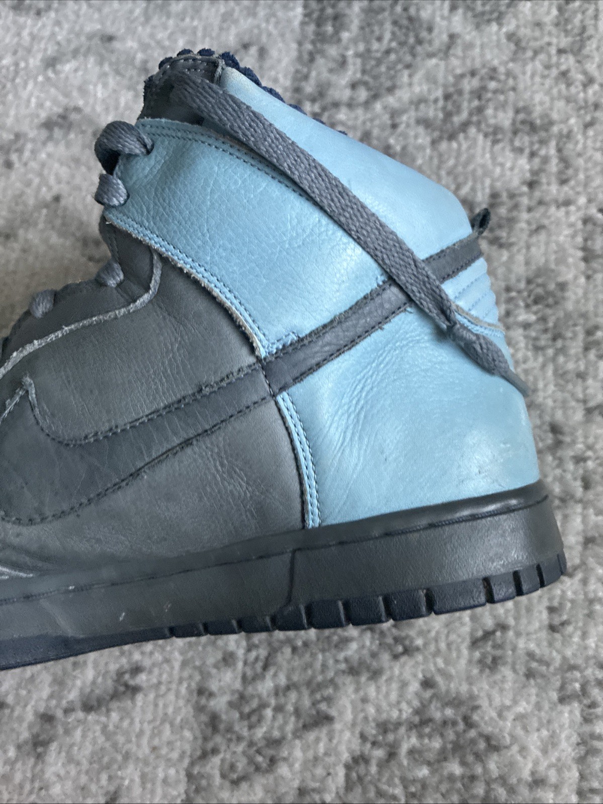 2006 Nike DUNK HIGH PREMIUM FLINT GREY MIDNT NAVY-UNI BLUE 314877-041 Black Five