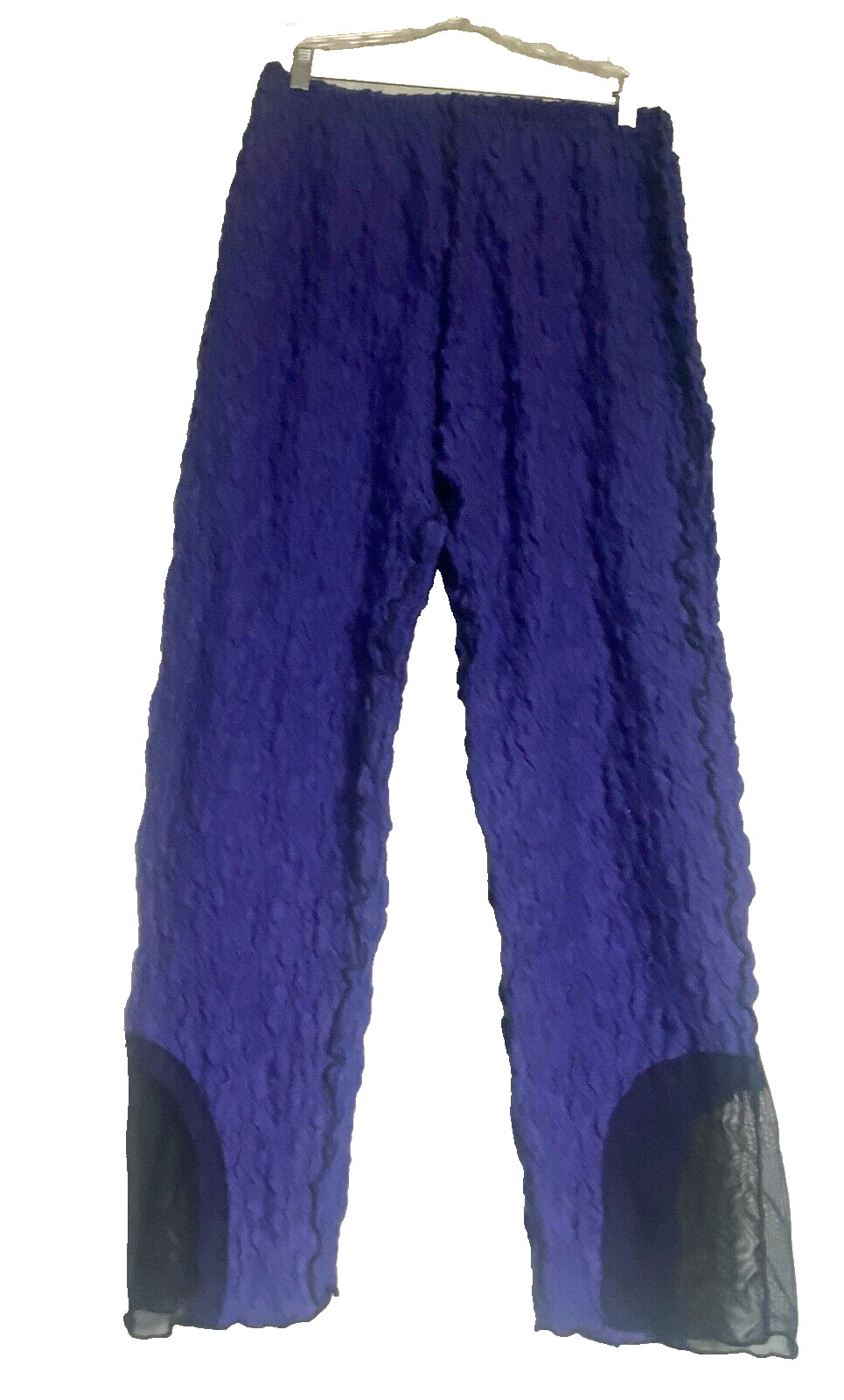 NOBLU / BREAKFAST IN TOKYO Lagenlook Purple Crinkle Gauze Cotton Pants w Mesh M