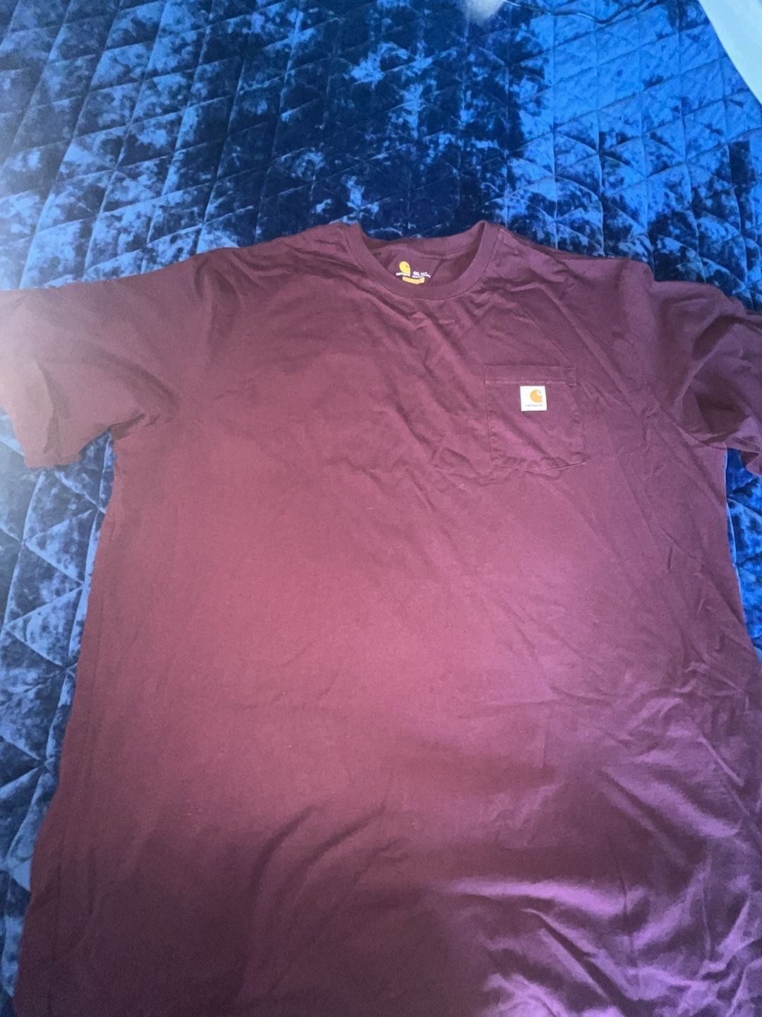 Carhartt K87 Original Fit Port Maroon Short Sleeve Pocket T-Shirt 4XL Tall