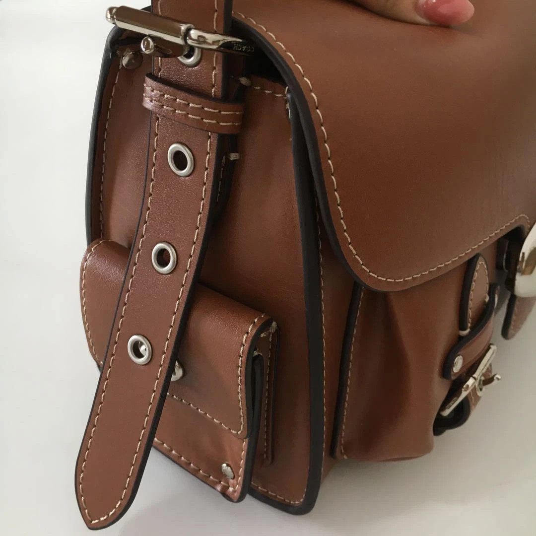 Coach CT721 Leather Soft Tabby Shoulder Bag Crossbody Brown outlet New!