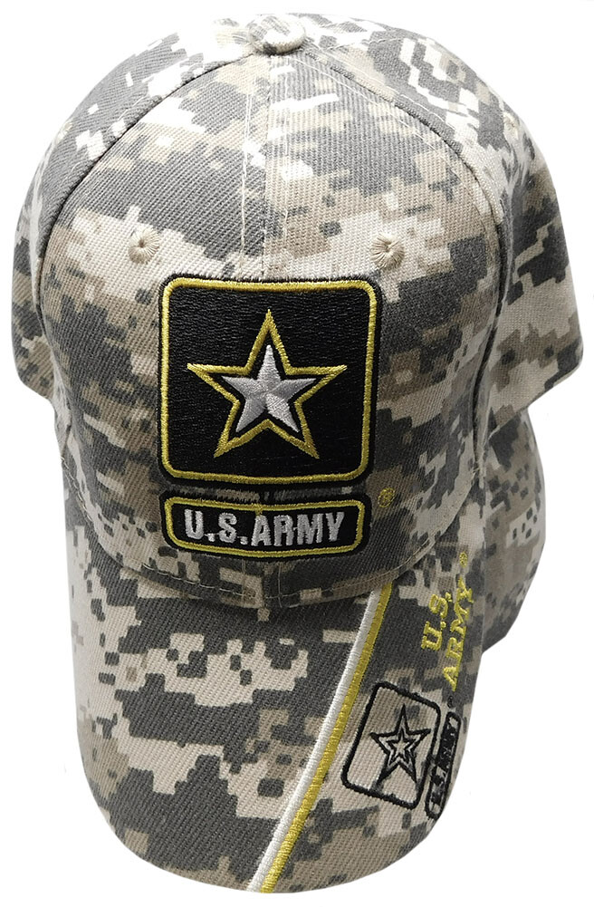 U.S. Army Star ACU Digital Camo ACTIVE DUTY VETERAN Embroidered Cap Hat LICENSED