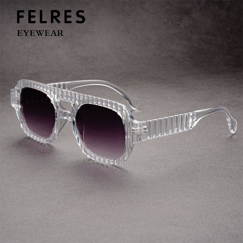 Classic Square Double Bridge Sunglasses Men Women Retro Outdoor Shade Glasses