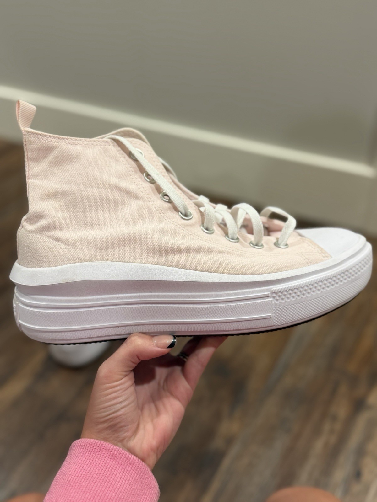 Converse Chuck Taylor All Star Lift Platform High Top Canvas Sneakers Pink/White