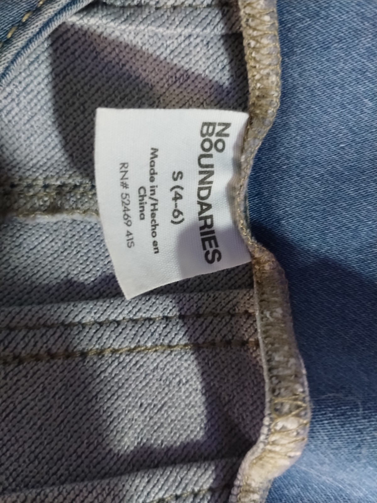No Boundaries Denim Dress size 4-6 Adjustable Straps Zip Closure Stretch