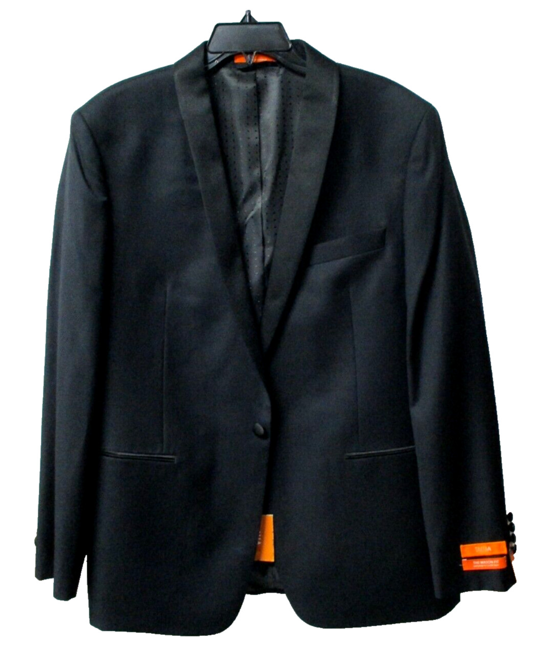 TALLIA Tuxedo Suit Jacket Mens 44R Black Slim Fit 100% Wool Shawl Lapel Formal