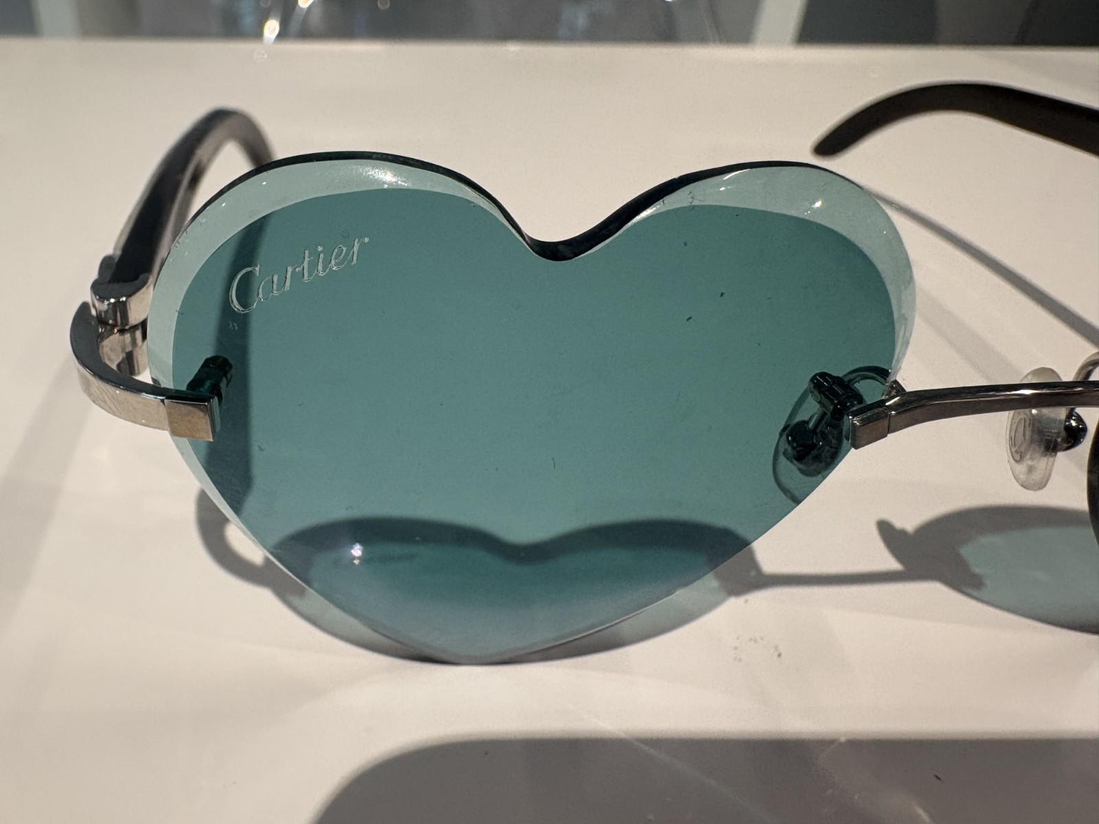 CARTIER C DECOR SILVER/WHITE BUFFALO HORN UNISEX EYEGLASSES CT0046O-002