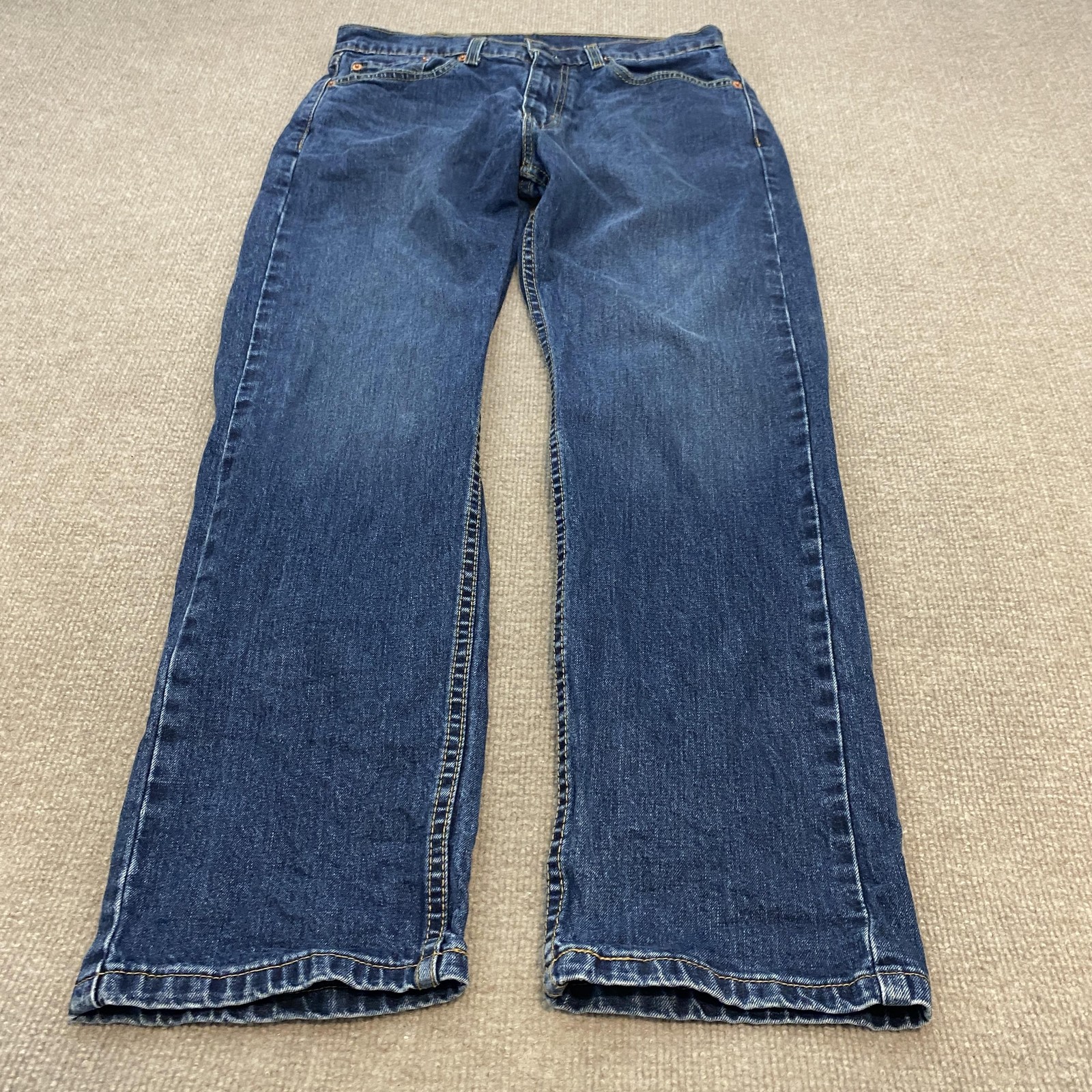 Levis 505 Jeans Mens 32×30 Blue Medium Wash Regular Straight Stretch Denim Pants