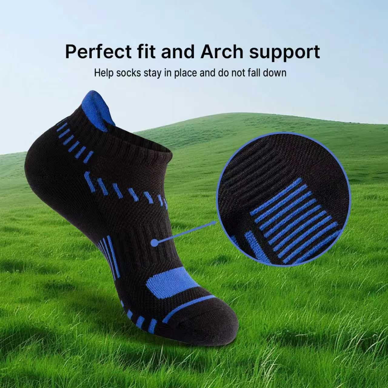 6 Pairs Mens Running Socks Breathable Mesh-Hole Cushioned Socks for Men Size 10-