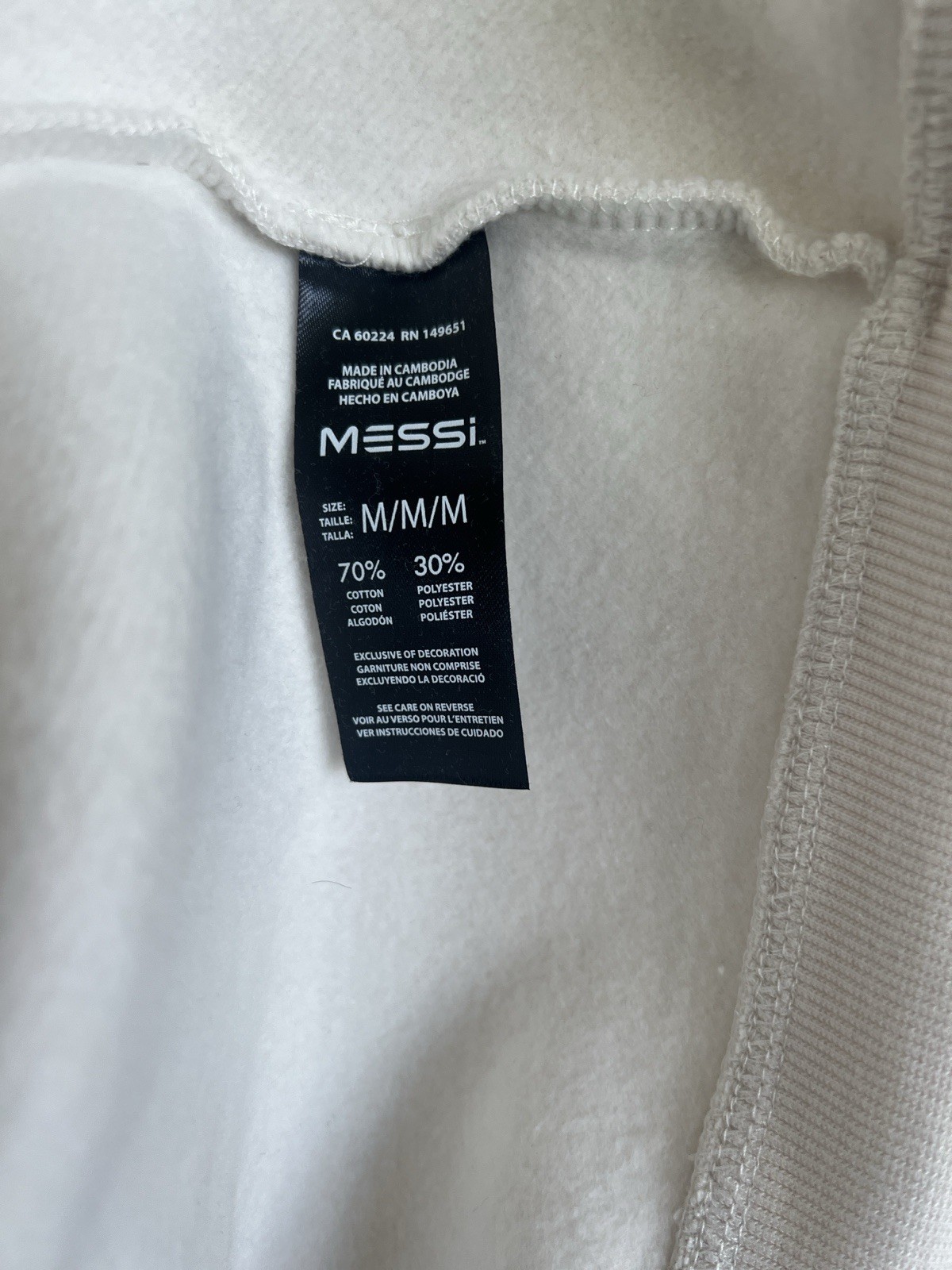 Messi Collection Men’s M Beige Fleece Button-Front Sweatshirt Pockets