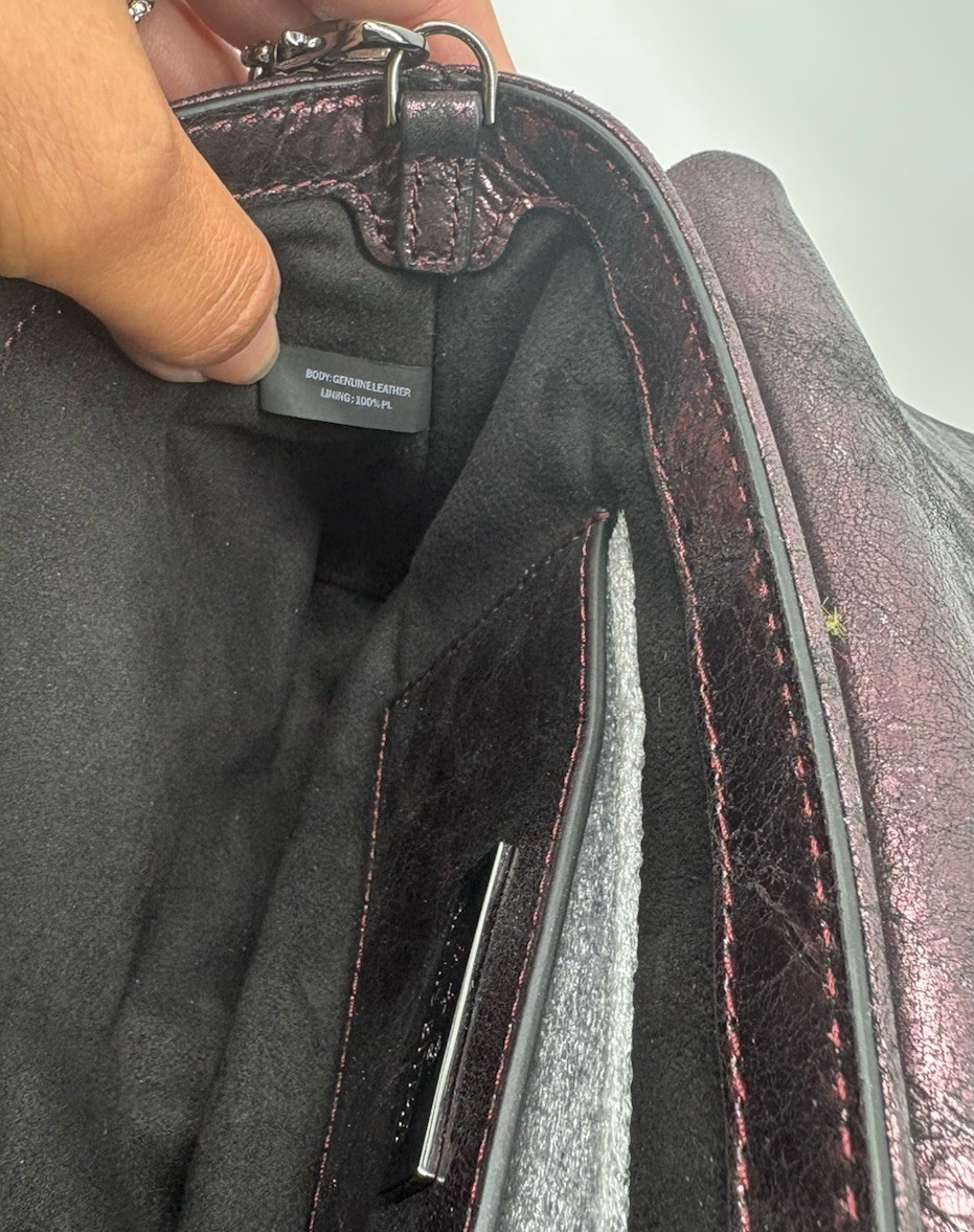 Alexis Bittar Ruched Crystal Crossbody Bag Dark Plum Leather Swarovski NWOT