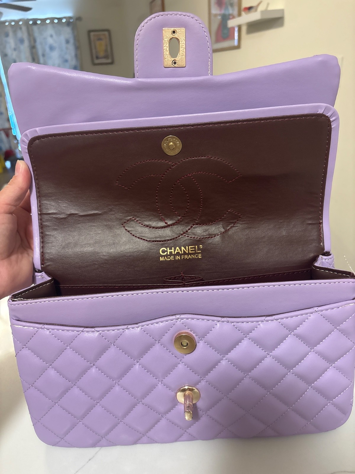 REPLICA Lavender Quilt Flap Bag In Great Condition