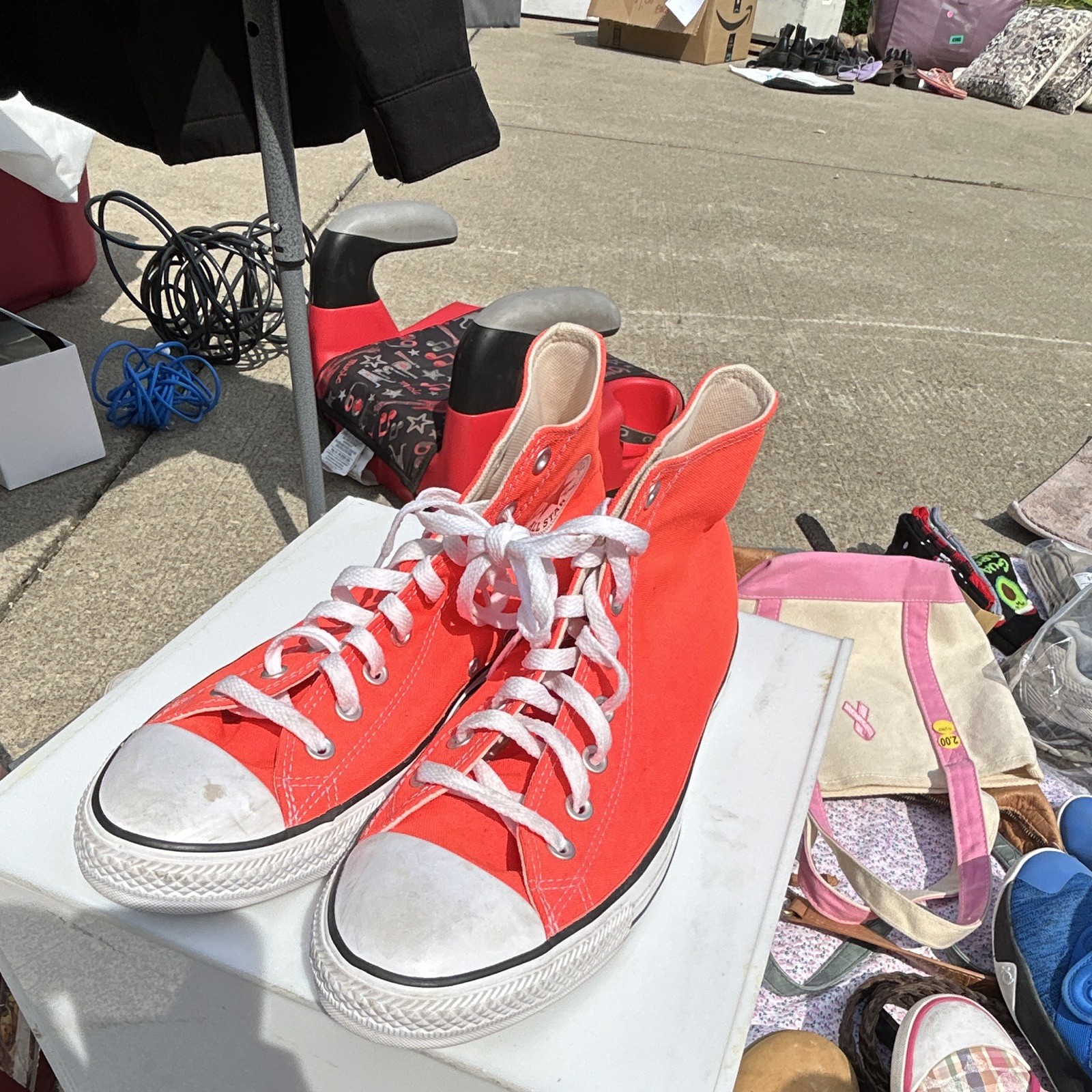 ADULTS’ CONVERSE CHUCK TAYLOR ALL STAR CANVAS HI SNEAKERS (Red/Orange) M9