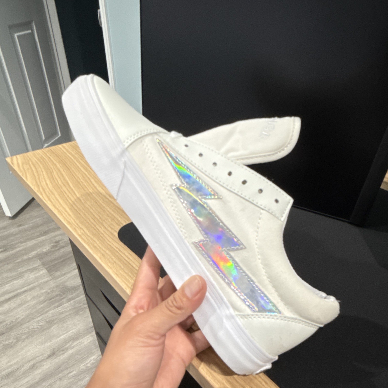Revenge X Storm Classic Low Top Sneaker White/Silver Lightning Bolt RS589977-001