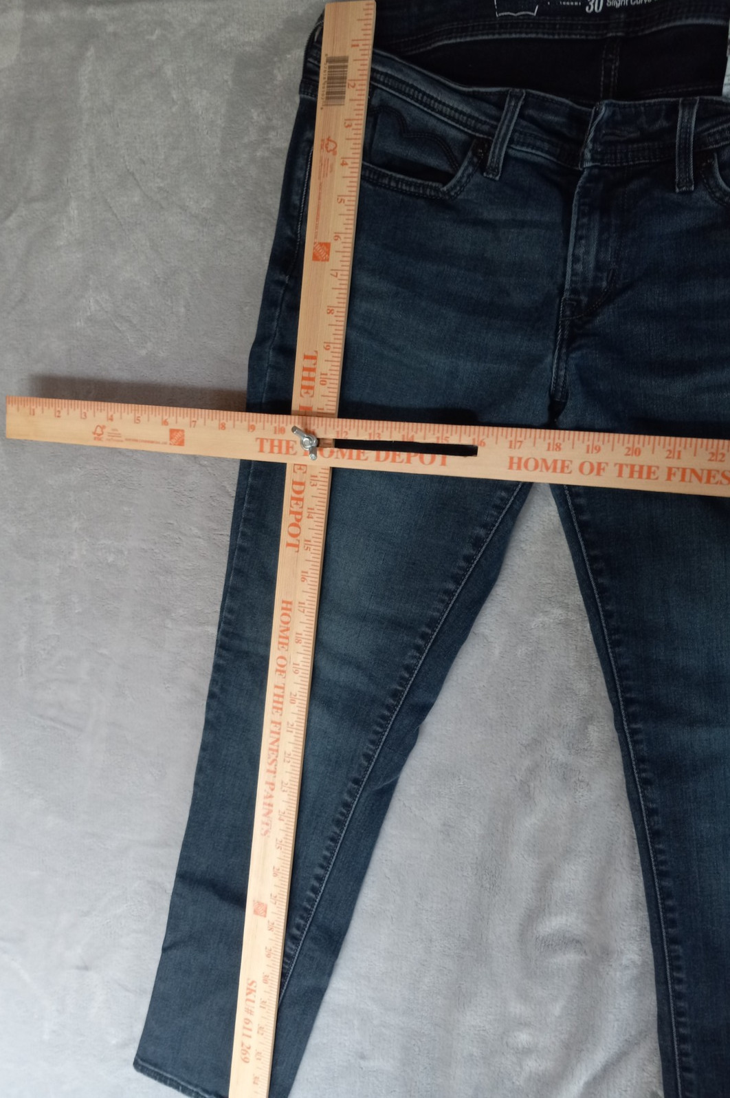 Levi’s Slight Curve Skinny Jeans Womens 30×29 Dark Wash Blue Zip Pocket Stretch