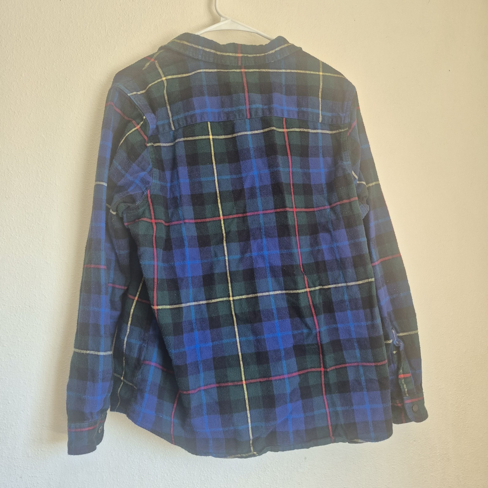 LL Bean Scotch Plaid Flannel Shirt Size L