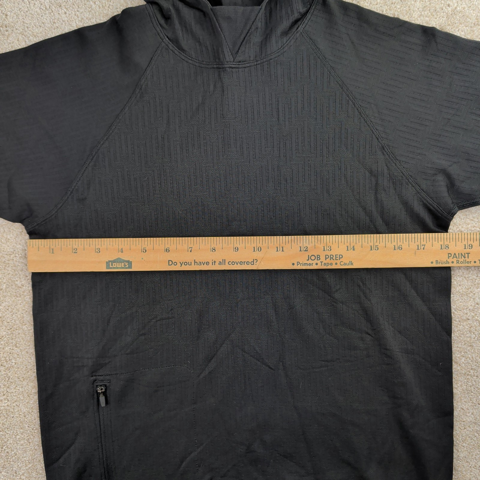 Lululemon Hoodie Mens Small Black Metal Vent Tech Pullover Zip Pocket Athletic