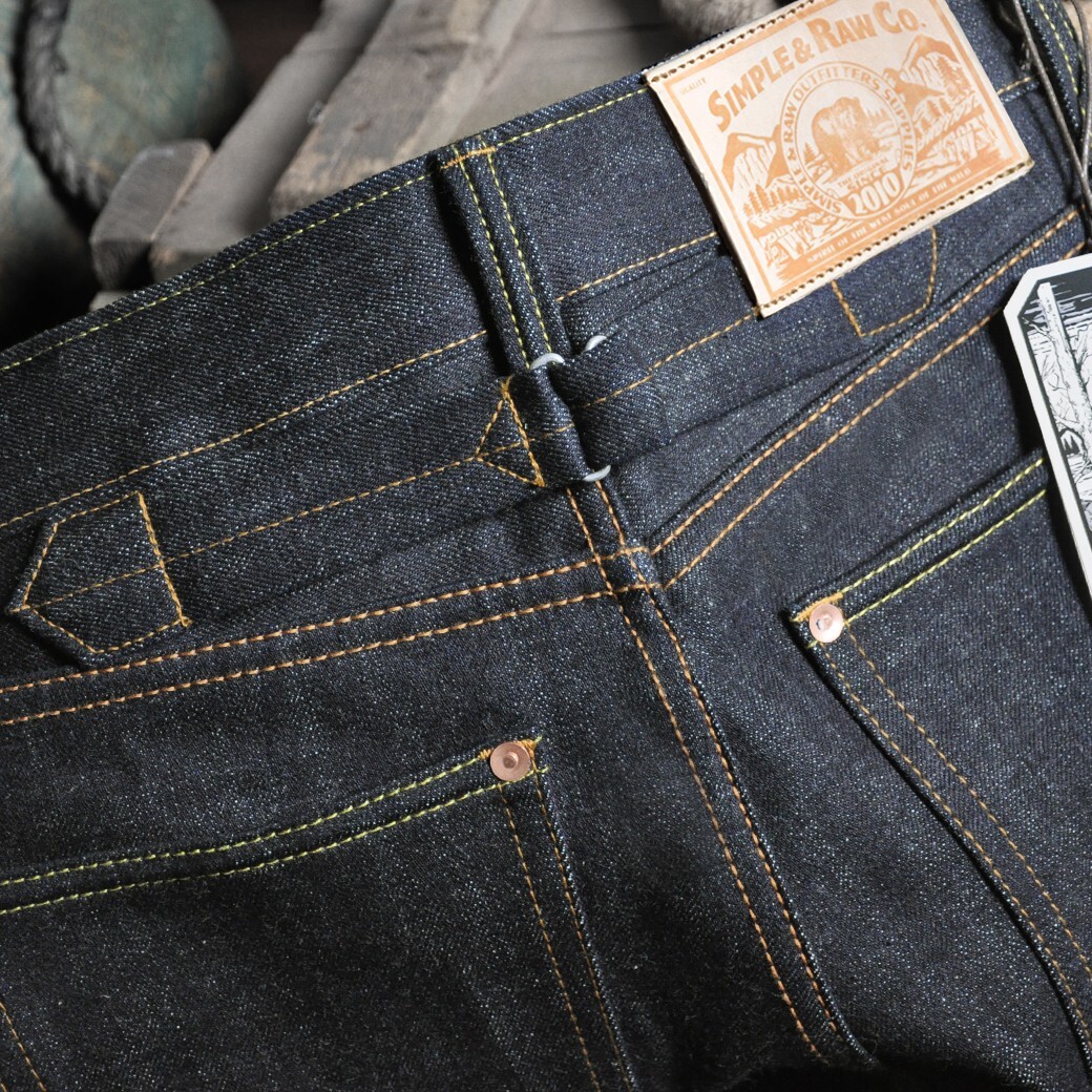Simple&Raw Foresta 16oz. Orange Selvedge Men’s Jeans Slim Straight Fit