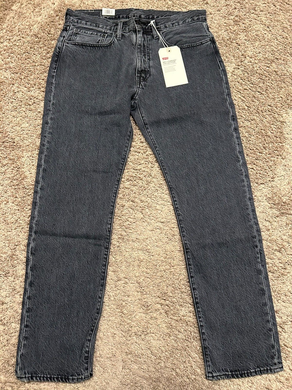 LEVI’S PREMIUM WELLTHREAD 502 TAPER JEANS FADED BLACK SIZE 34X32 NWT RT$128 0005