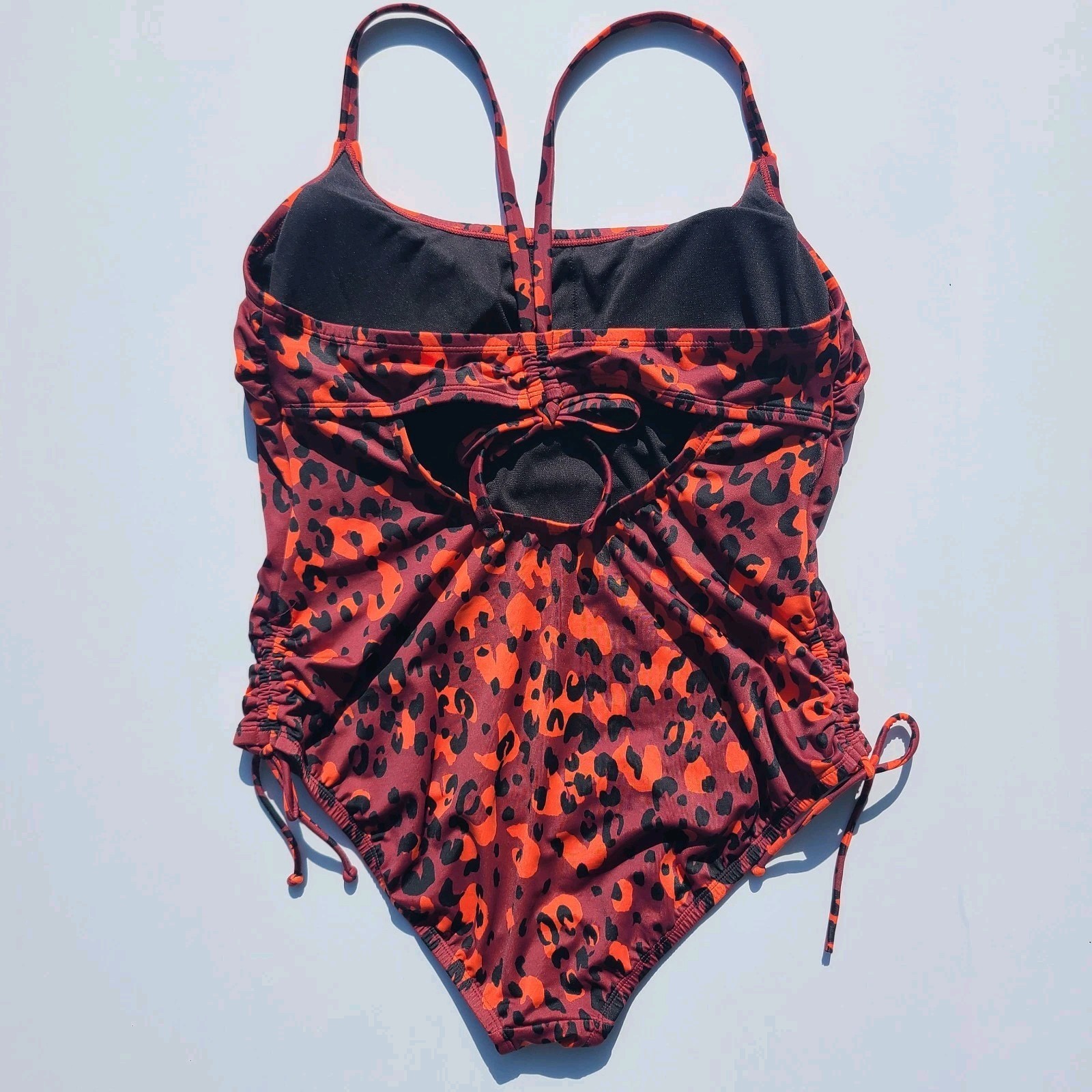 Beach Betty by Miracle Brands Orange-Red Leopard One-Piece Swimsuit Large