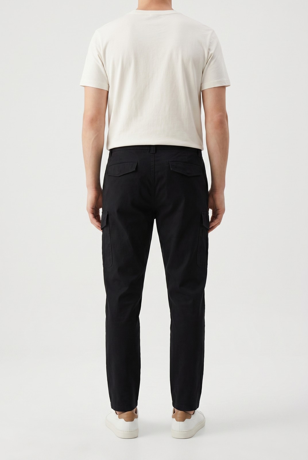 BRUNELLO CUCINELLI MEN’S BLACK COTTON CARGO TROUSERS MSRP $1075