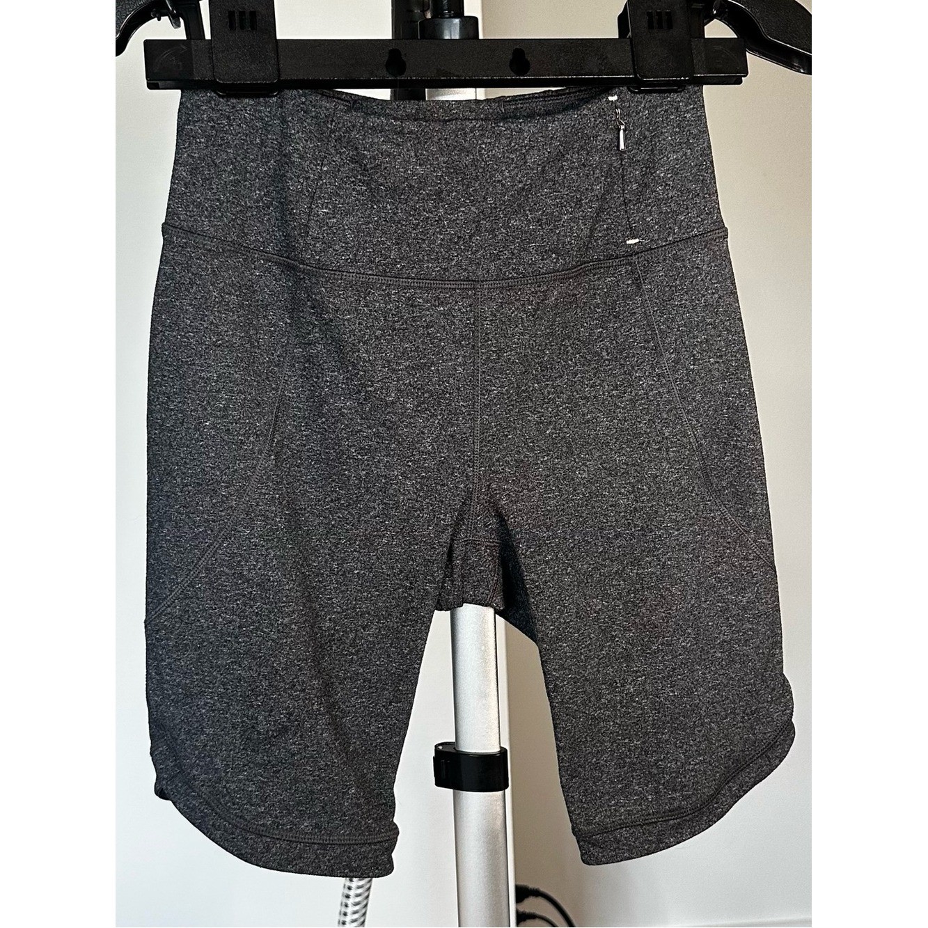 CALIA Essential Charcoal Heather Mid Rise Bike Shorts Zip Pocket S