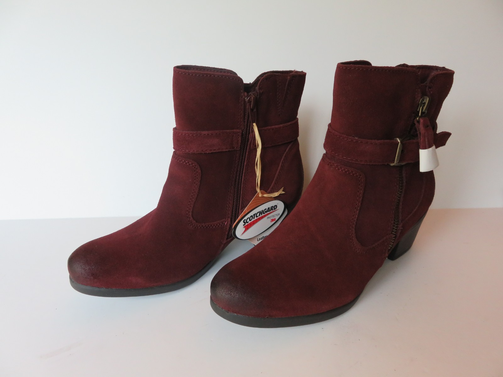 NWT Earth Origins Women’s Burgundy Suede Side Zip TORI Ankle Boots 8.5W Wide