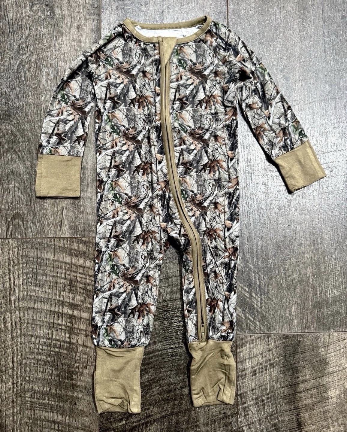 Bamboo Camo Print Zipper Sleeper 0-3m