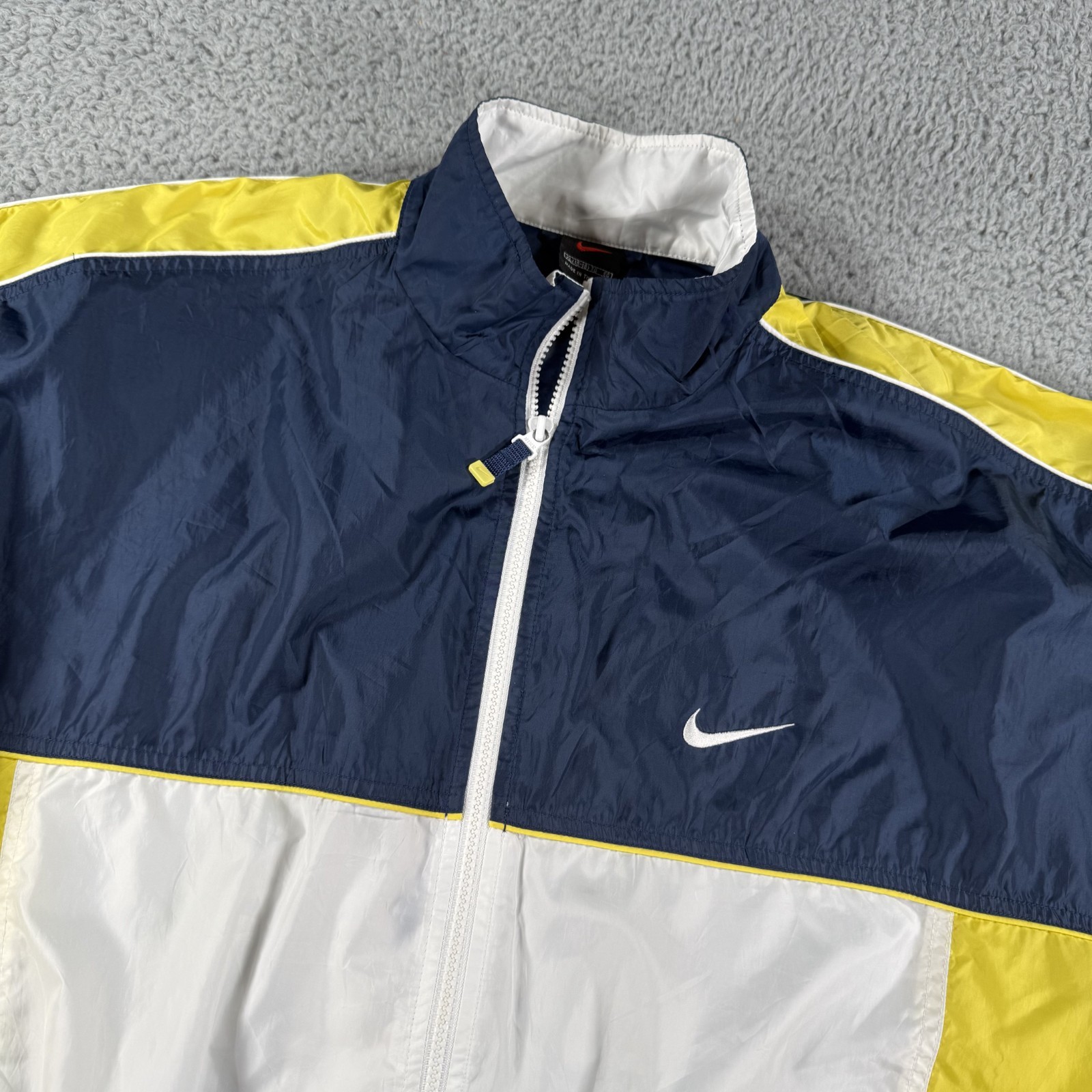 Vintage Nike Windbreaker Jacket Mens XL Colorblock Swoosh Logo Full Zip 90s