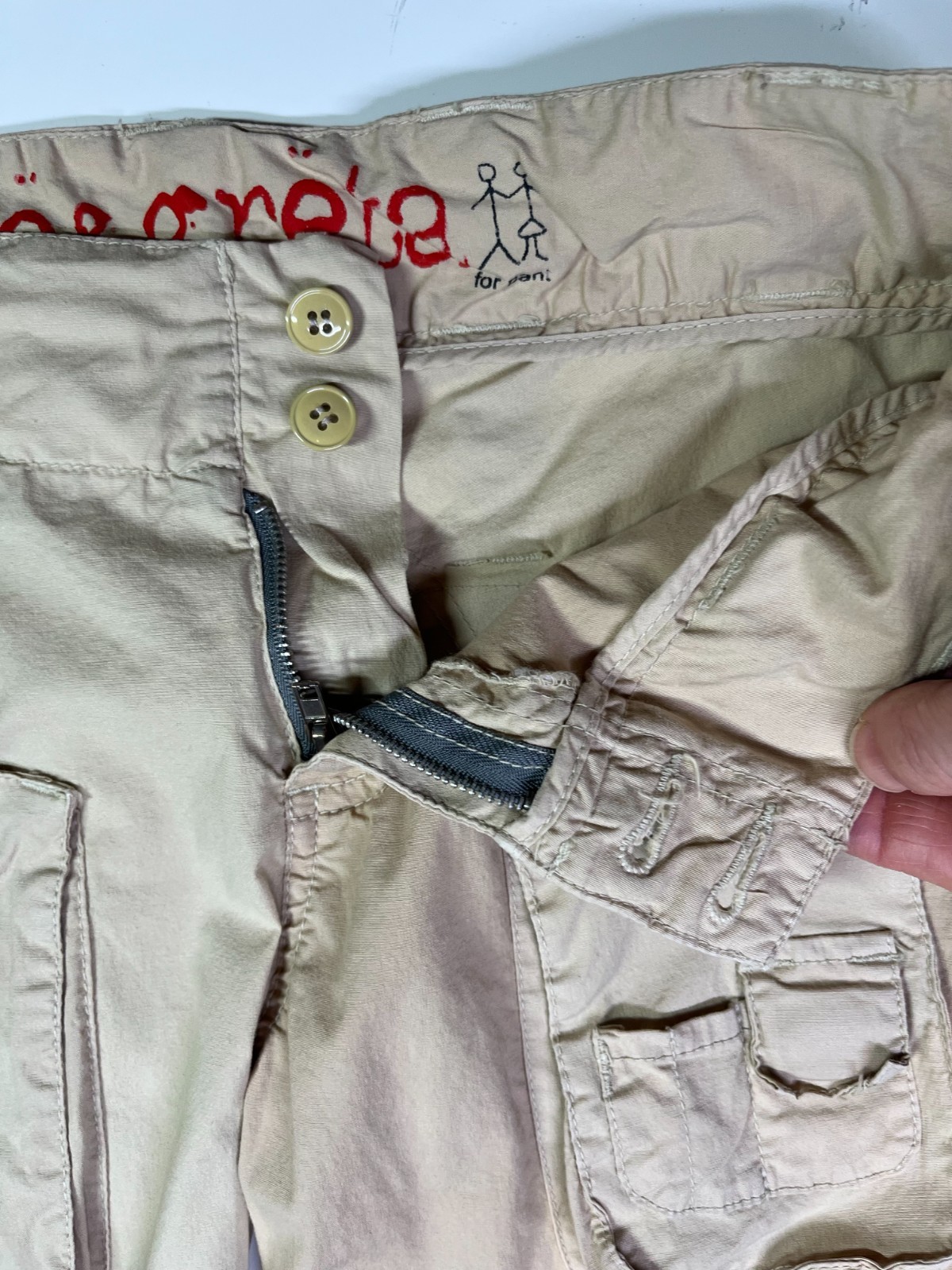 Pete & Greta Size 0 Cargo Pants Tan Cotton *Flaw