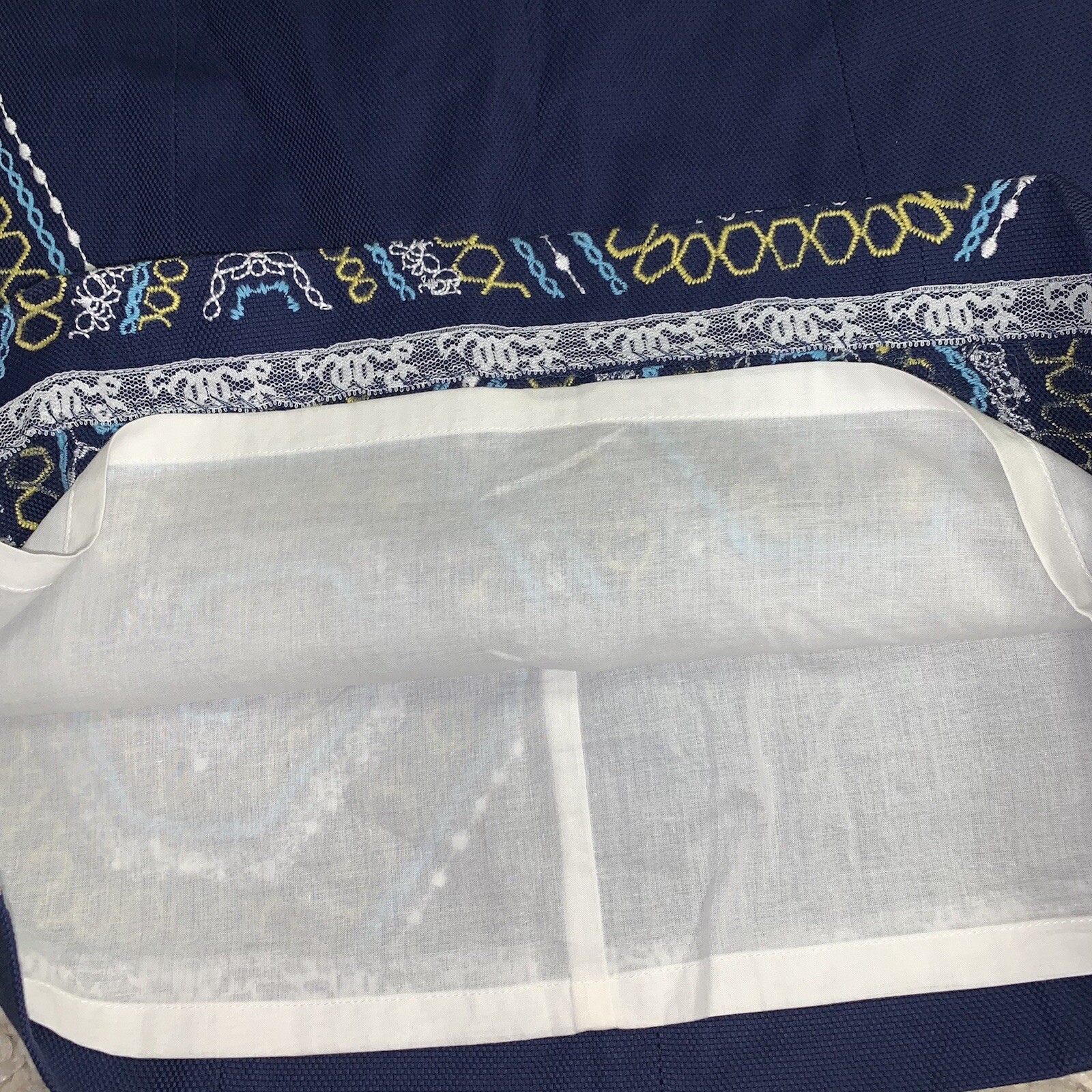 Lilly Pulitzer Honeycomb Home Bowen Strapless Dress Embroidered Navy Blue Size 0