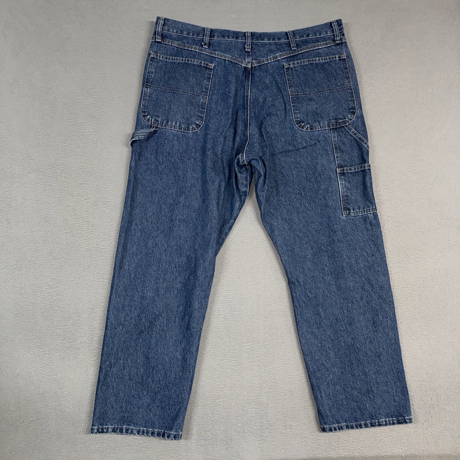 Wrangler Authentics Jeans Mens 40×30 Blue Straight Carpenter Denim Cotton Blend